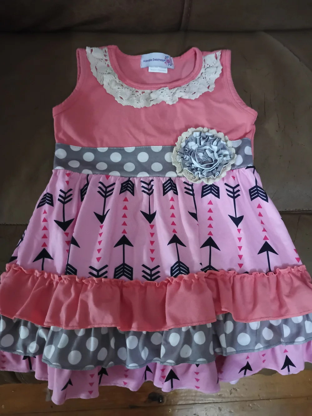 Girls Pink Ruffle Dress